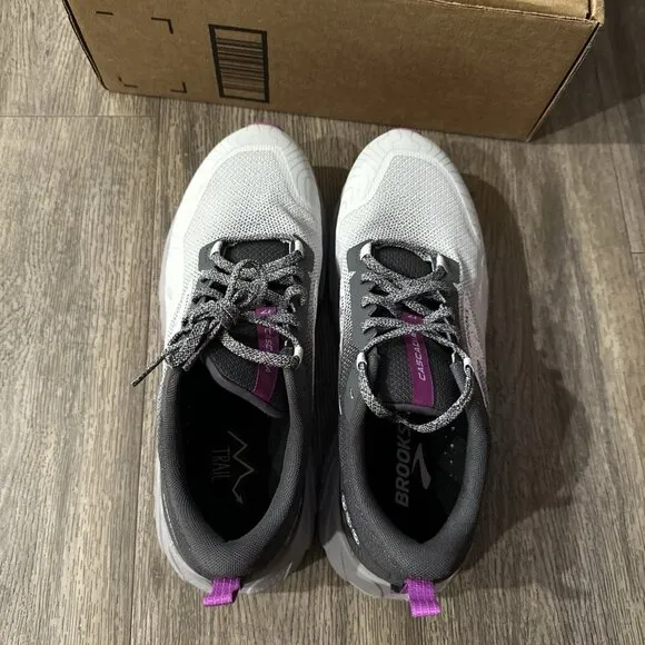 Brooks Cascadia 17 Womens 11 Wide Shoes Running Trail Gray Purple 1203921D028