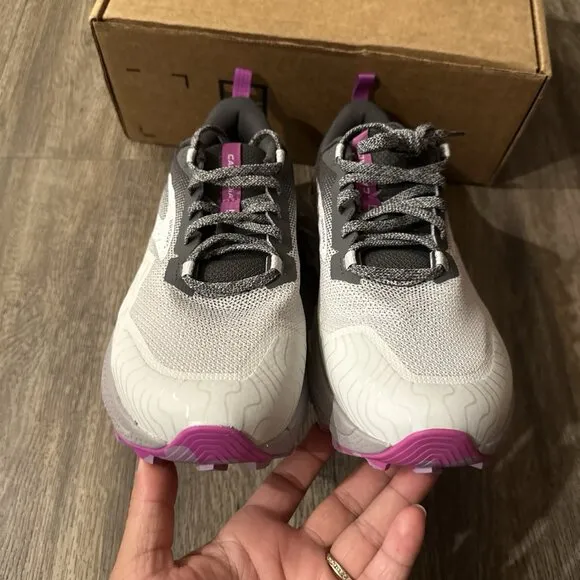 Brooks Cascadia 17 Womens 11 Wide Shoes Running Trail Gray Purple 1203921D028