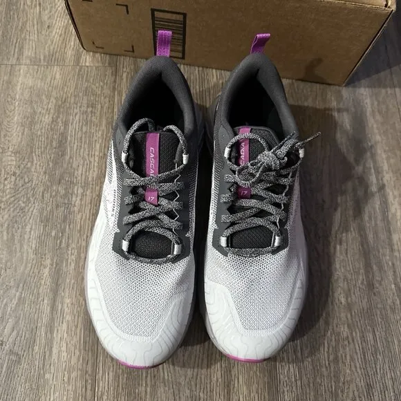 Brooks Cascadia 17 Womens 11 Wide Shoes Running Trail Gray Purple 1203921D028