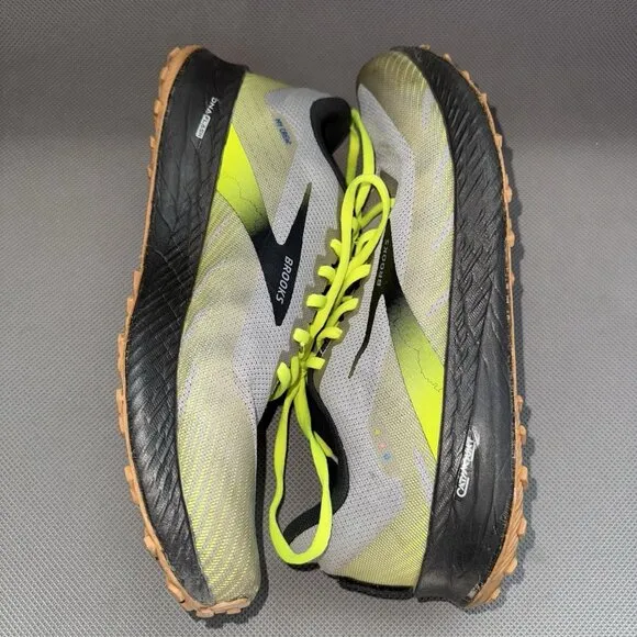 Brooks Catamount Gray Green Black Trail Running Shoes Sneakers Mens Size 13