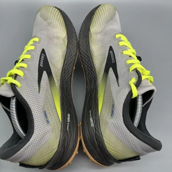 Brooks Catamount Men's Size 11.5 Trail Running Gray Yellow Laces Athletic Shoes