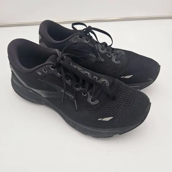 Brooks Ghost 15 Shoes Size 12 Black Athletic Running‎ Sneakers Cushioned Sports
