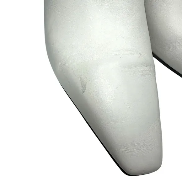 Brunello Cucinelli White Leather Monili Side Ankle Booties Women's EU 40 US 9.5