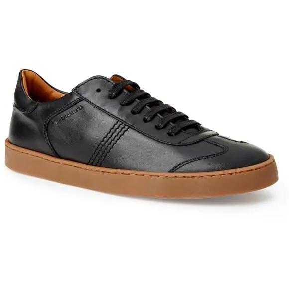 Bruno Magli Mens Bono Black Leather Casual And Fashion Sneakers Shoes New