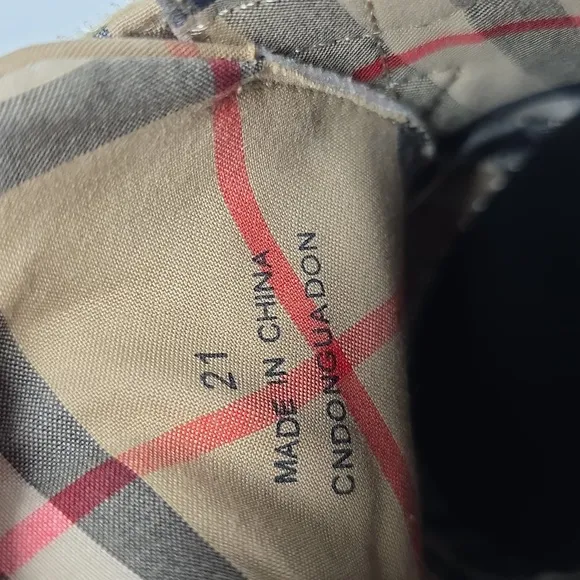 Burberry Baby Kids' Tan and Black Plaid Shoes Sneakers Size 21=5.5