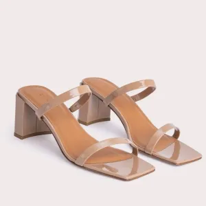 BY FAR Tanya Nude Patent Leather Mule S 8 $350