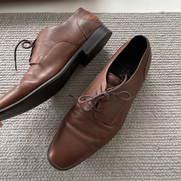 Calvin Klein Lucca Genuine Calf Leather Dress Oxford Shoe Size 11