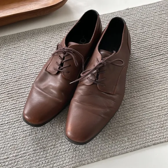 Calvin Klein Lucca Genuine Calf Leather Dress Oxford Shoe Size 11