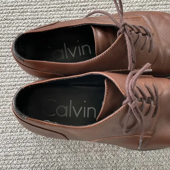 Calvin Klein Lucca Genuine Calf Leather Dress Oxford Shoe Size 11