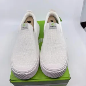Cariuma Ibi Slip-On Casual Loafer Shoes Round Toe White Knit Size 5/6.5