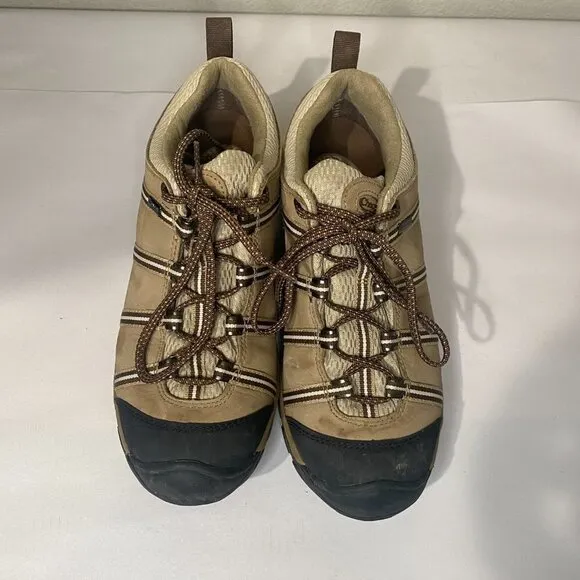 Chaco Womens Tan Canyonland Event Leather Low Top Waterproof Hiking Shoes Size 8