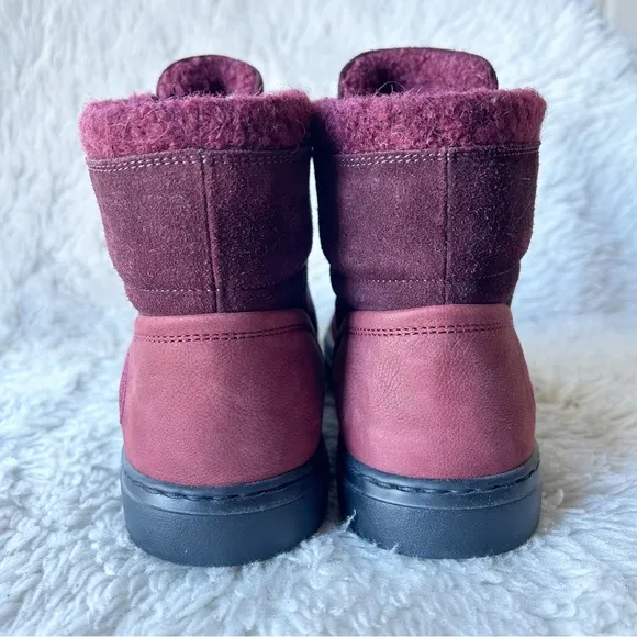 Chanel Burgundy Red Suede Interlocking CC High Top Sneakers Size EU 37