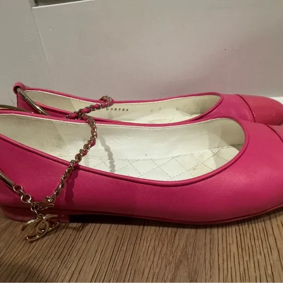 Chanel Pink Women's Shoes with Gold Accents