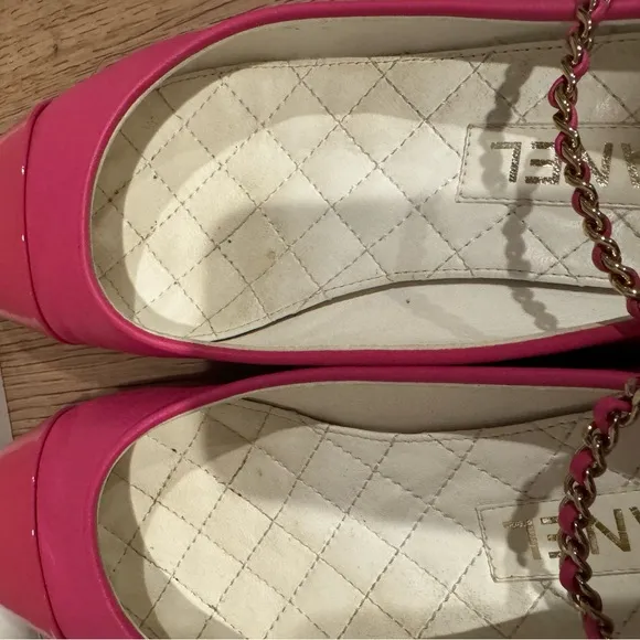 Chanel Pink Women's Shoes with Gold Accents