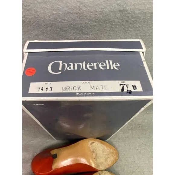 CHANTERELLE WOMEN'S HEEL PUMP SHOES‎ BRICK COLOR PEEP TOE SIZE 7 1/2B USED