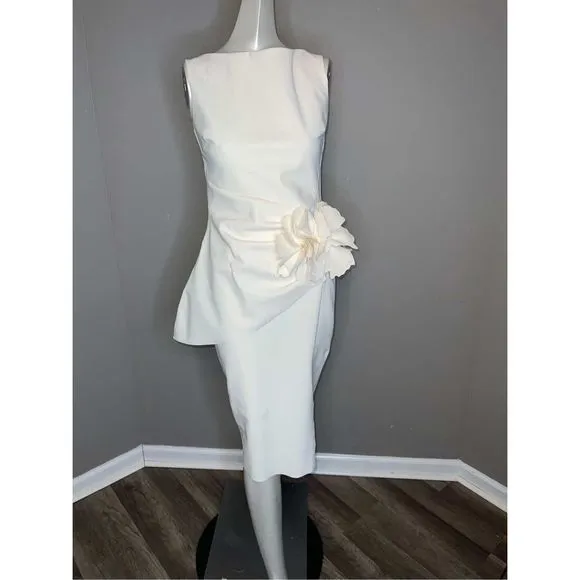 CHIARA BONI LA PETITE ROBEWomen's Oksana Floral Applique Sheath Dress Cream