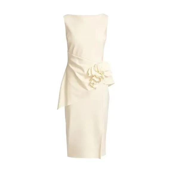 CHIARA BONI LA PETITE ROBEWomen's Oksana Floral Applique Sheath Dress Cream