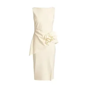 CHIARA BONI LA PETITE ROBEWomen's Oksana Floral Applique Sheath Dress Cream