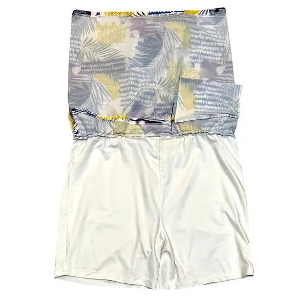 Chicos Tropical Print Coastal Lightweight Skort Built In Shorts Stretch Fabric 3