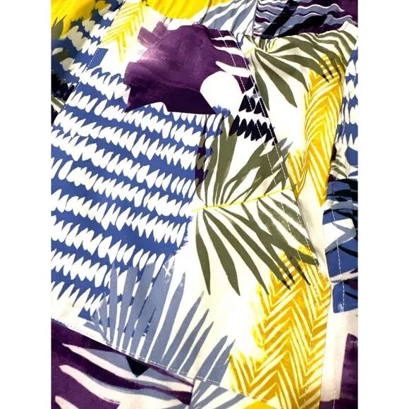 Chicos Tropical Print Coastal Lightweight Skort Built In Shorts Stretch Fabric 3
