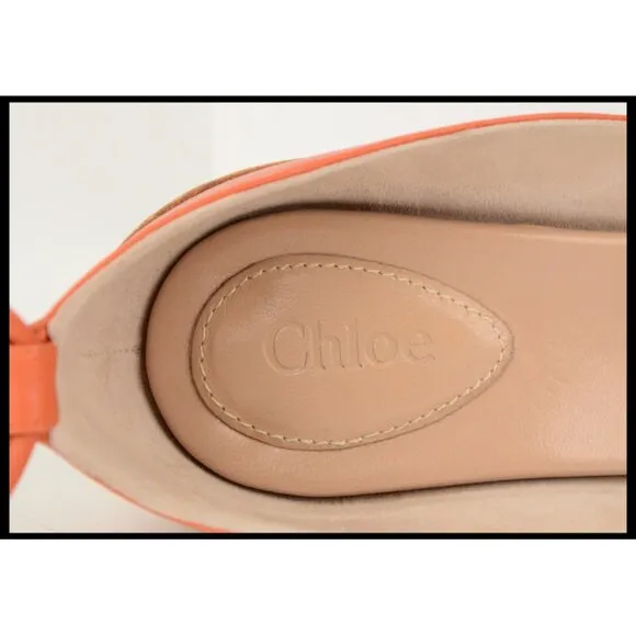 CHLOE SHOES STRAPPY SANDALS 'CALENDULA' LEATHER HIGH HEEL sz 41 US 10.5