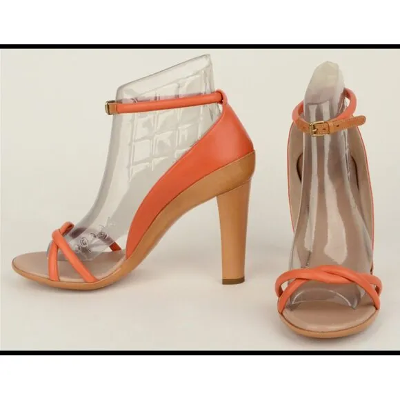 CHLOE SHOES STRAPPY SANDALS 'CALENDULA' LEATHER HIGH HEEL sz 41 US 10.5