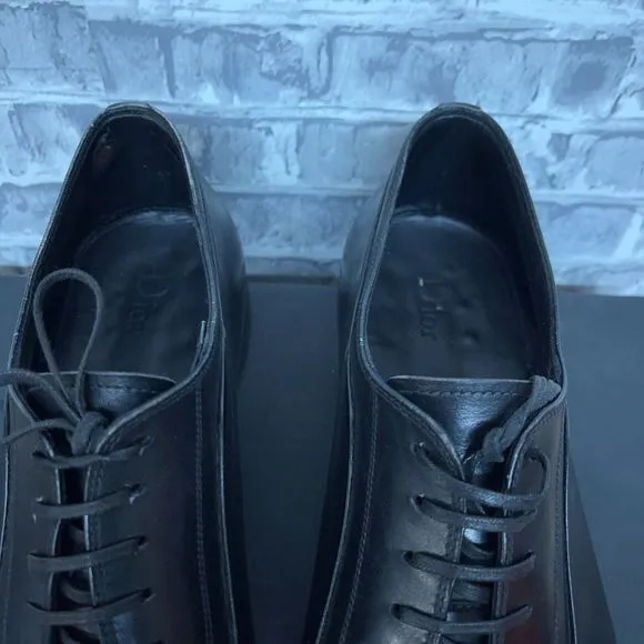 Christian Dior Black Leather Oxford Lace Up Shoes Mens Size EU 44.5 / US‎ 11.5
