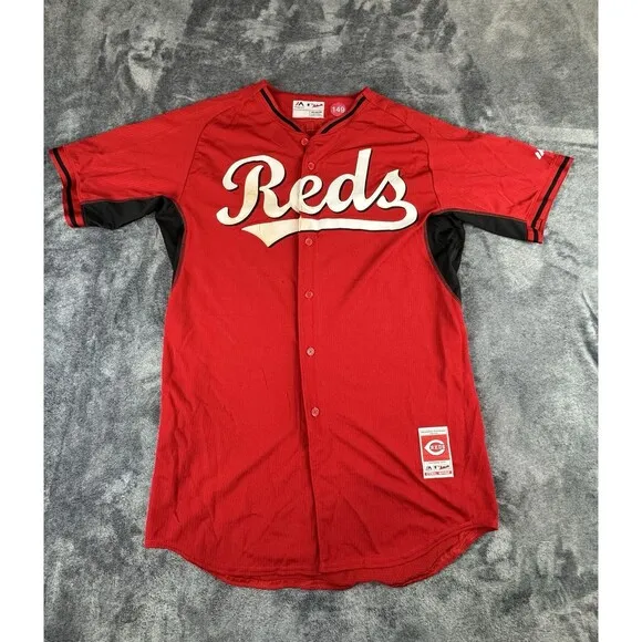 Cincinnati Reds Mens Majestic Jersey Size 46 Cool Base MLB Exclusive Eldemire 62