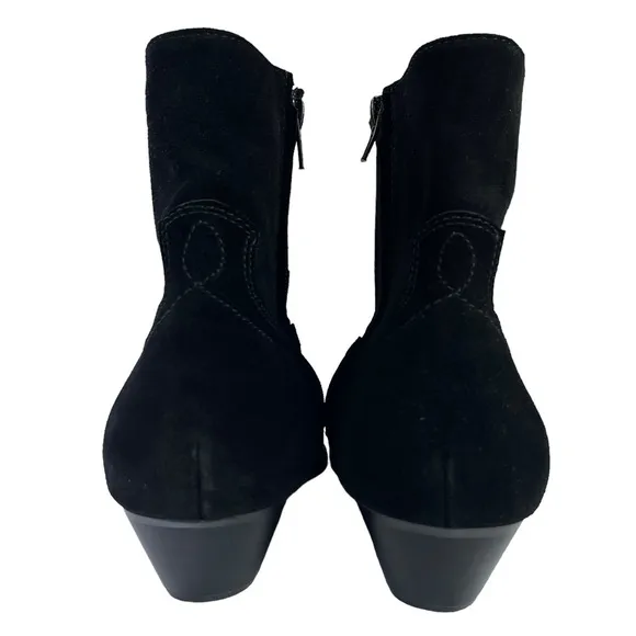 Civil Regime Black Suede Western Side Zipper Black Boots Mens Size 8‎