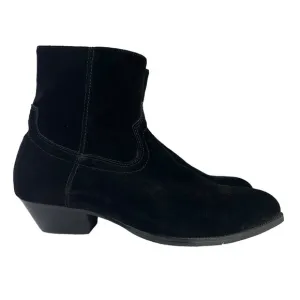 Civil Regime Black Suede Western Side Zipper Black Boots Mens Size 8‎