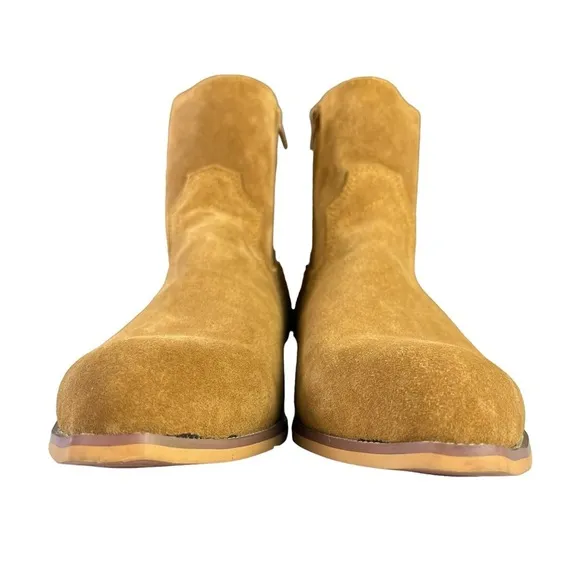 Civil Regime Brown Suede Western Side‎ Zipper Boots with Bag Mens Size 8