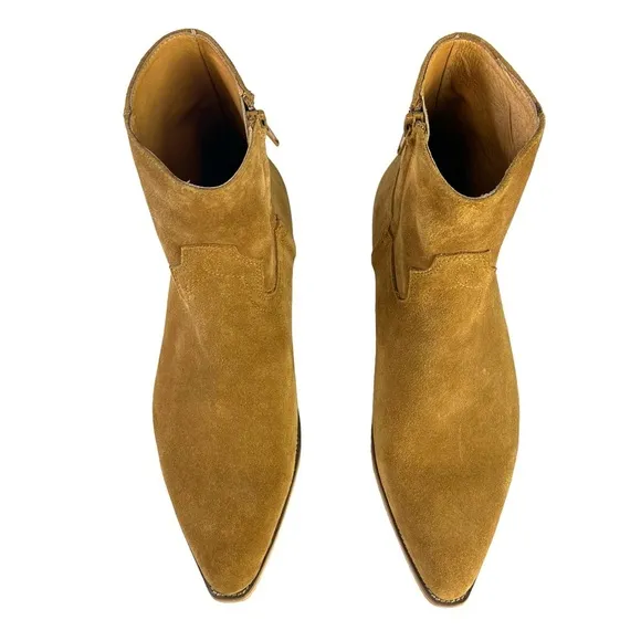 Civil Regime Brown Suede Western Side‎ Zipper Boots with Bag Mens Size 8