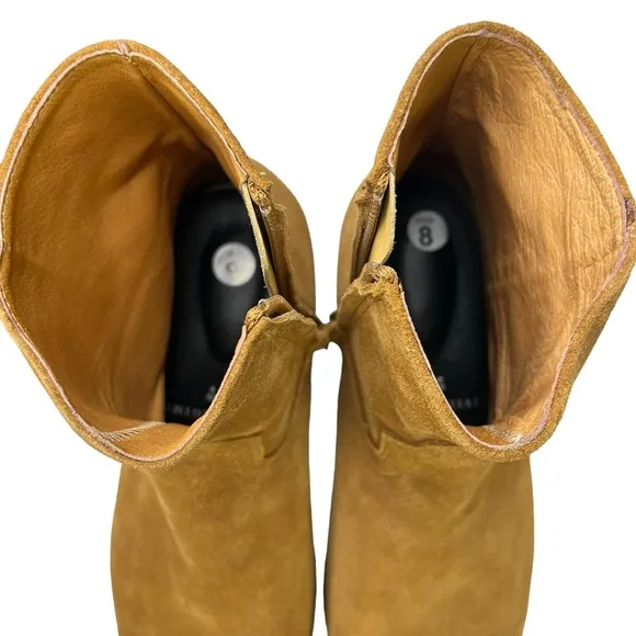 Civil Regime Brown Suede Western Side‎ Zipper Boots with Bag Mens Size 8