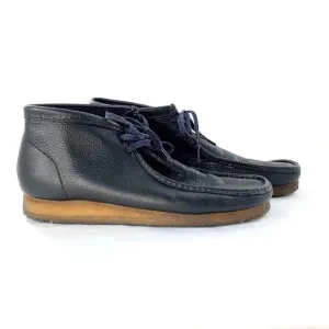 Clarks Originals Men's Shoes Wallabee Navy Blue Leather Lace Up Boots Sz 12