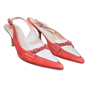 Coach Adrian Sling Back High Heel Shoes Pointed Toe Buckle 8.5B