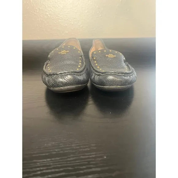 Coach McKenna Driver Leather Loafer Shoes Black Size 8.5
