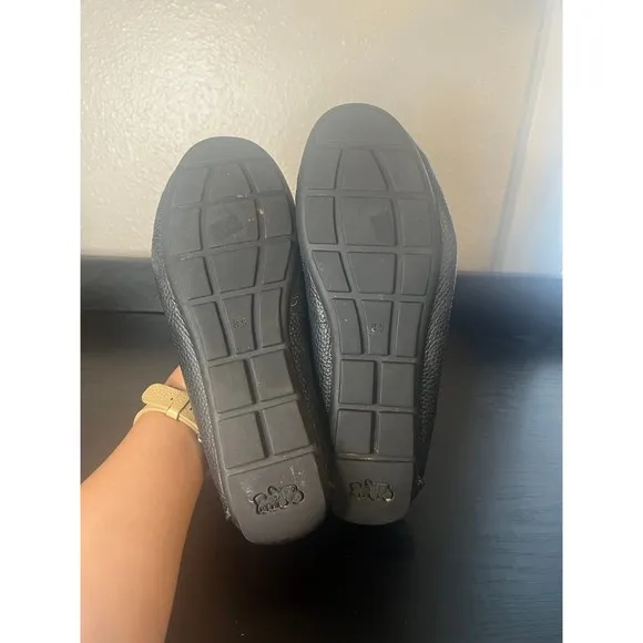 Coach McKenna Driver Leather Loafer Shoes Black Size 8.5