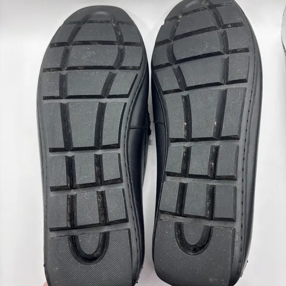 Coach Mens Loafer Mott Driving Shoe Leather Black Gunmetal Accent Sz‎ 11.5D