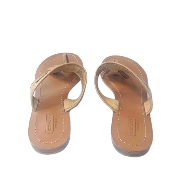 Coach Sheena Tan Leather Tassel Sandals Women's Size  8.5 B Shoes