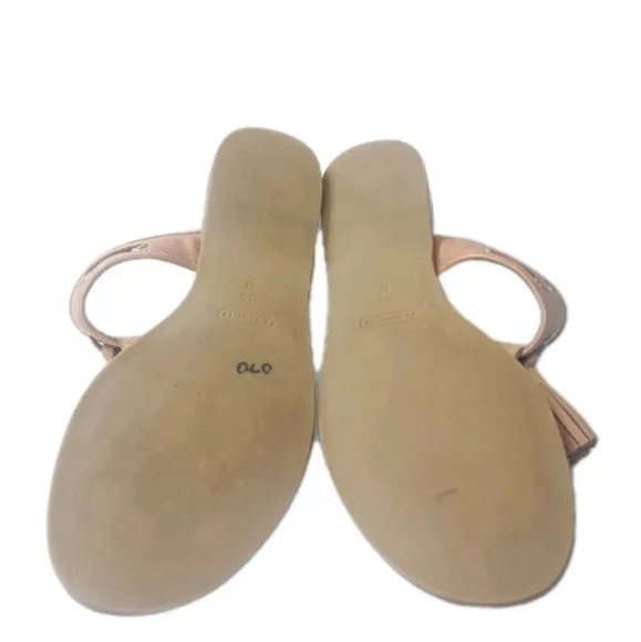 Coach Sheena Tan Leather Tassel Sandals Women's Size  8.5 B Shoes