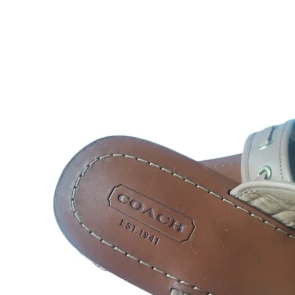 Coach Sheena Tan Leather Tassel Sandals Women's Size  8.5 B Shoes