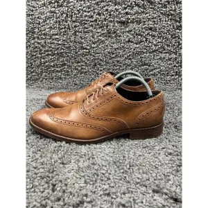 Cole Haan C12210 Brown Leather Wingtip Lace-Up Oxford Shoes Men's US 9.5 M