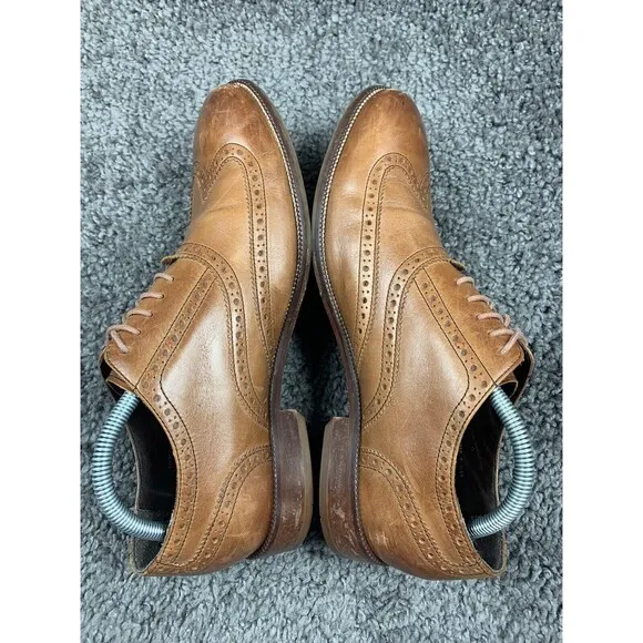 Cole Haan C12210 Brown Leather Wingtip Lace-Up Oxford Shoes Men's US 9.5 M