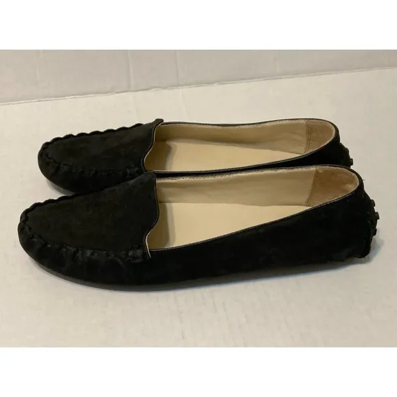 Cole Haan Carey Venetian Womens Moccasin Shoes Size 8.5 Black Nubuck