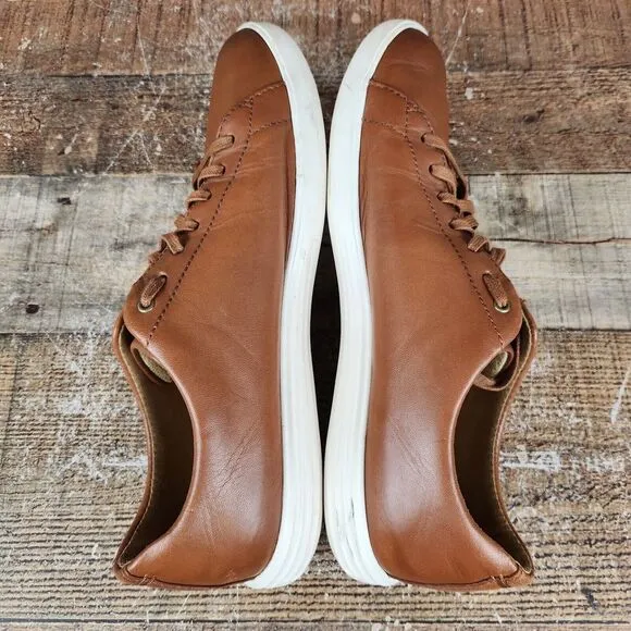 Cole‎ Haan Grand Crosscourt II Men's Sz 10 M Brown Leather Lace Up Sneaker Shoes