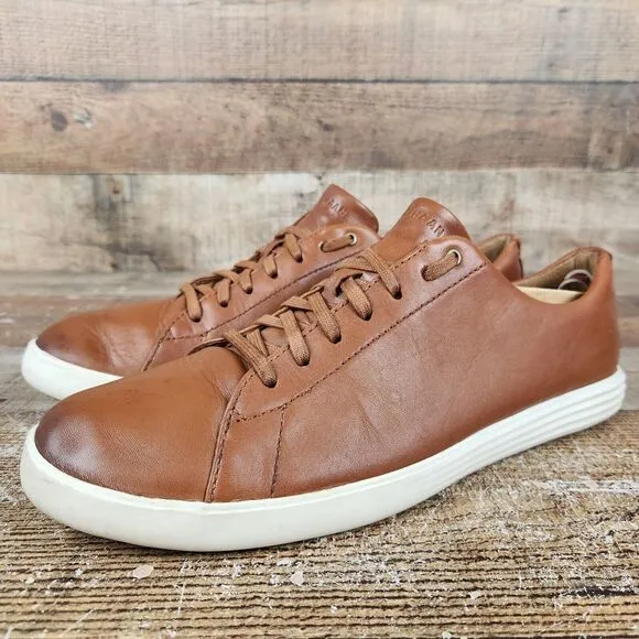 Cole‎ Haan Grand Crosscourt II Men's Sz 10 M Brown Leather Lace Up Sneaker Shoes