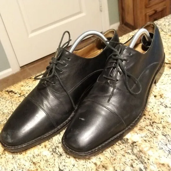 Cole Haan Leather Dress Shoes Size 8.5 M Men's Cap Toe Oxford Black C06601