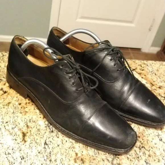 Cole Haan Leather Dress Shoes Size 8.5 M Men's Cap Toe Oxford Black C06601