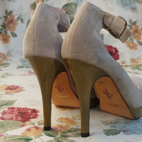 Cole Haan Marisa Nike Air Women's Pumps with Buckle Ankle Strap in Tan Suede 9.5