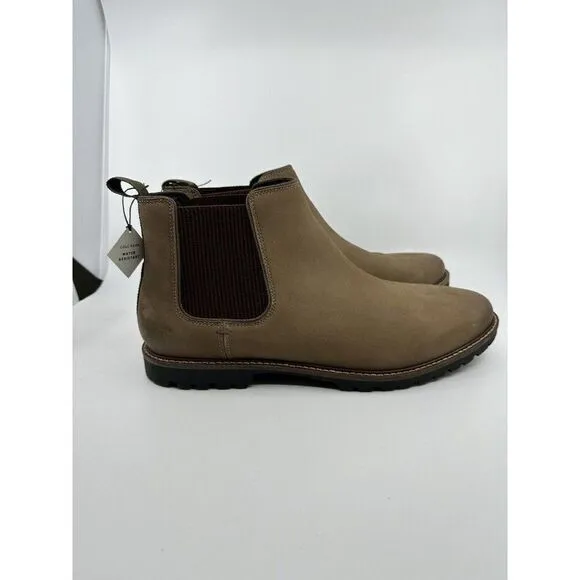 Cole Haan Mens Midland Chelsea Boot Truffle Nubuck Black Leather C37591 Size 12